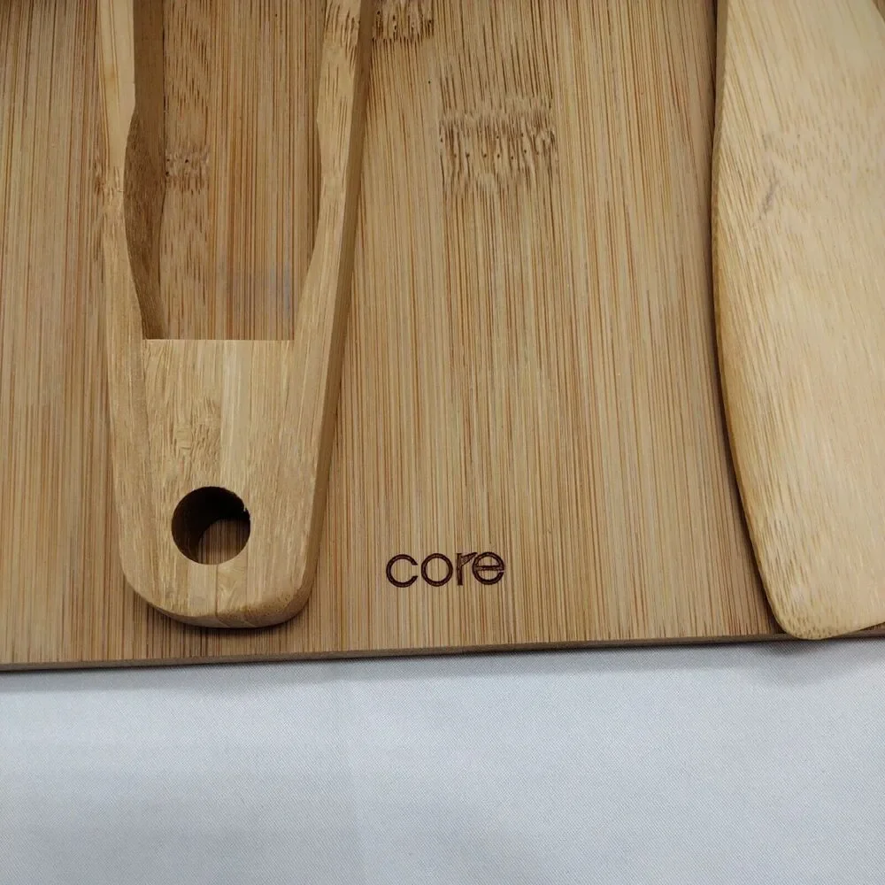 CauseBox Core Bamboo Serve Set 2020 Cutting Board, Spatula & Spoon NEW